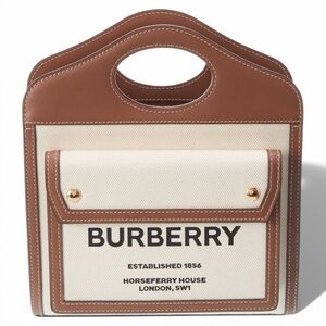 NWT Authentic Burberry Pocket Mini Canvas Logo Top Handle Tote. Sold-out style